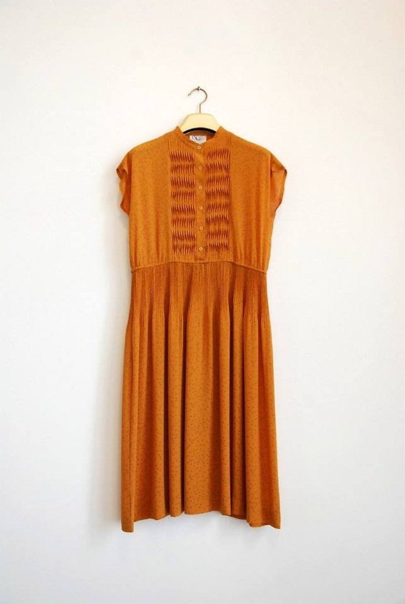 橘色的河流古董洋裝 - 洋裝/連身裙 - 其他材質 橘色