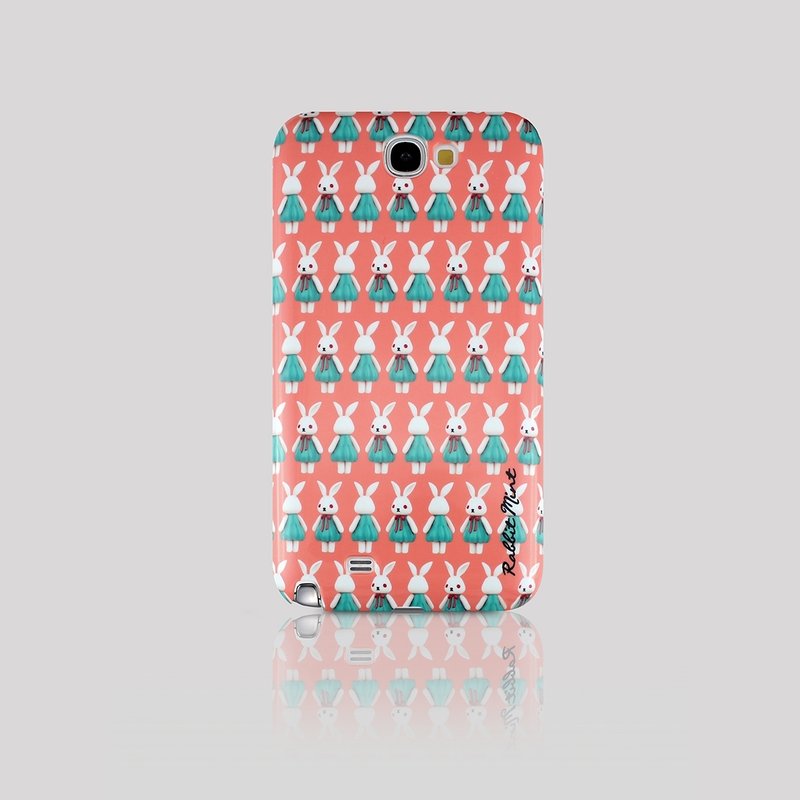 (Rabbit Mint) Mint Rabbit Phone Case - Bu Mali pattern series Merry Boo - Samsung Note 2 (M0011) - Phone Cases - Plastic Orange