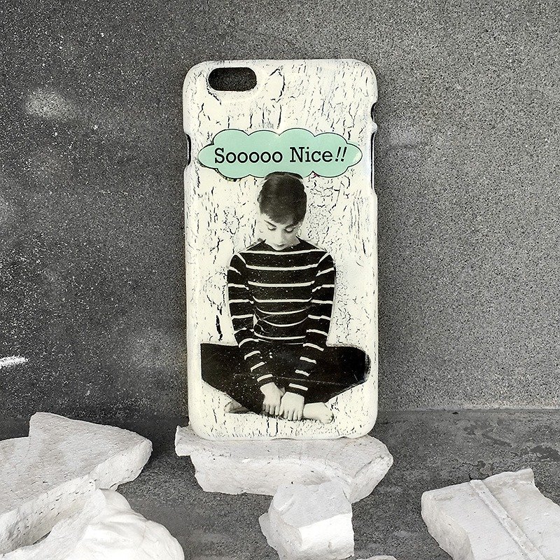 すっごくナイス!! HEPBURN  - ココデザート//面白い女の子COLLAGE ART iPhone 6プラスコラージュ電話ケースを愛しています - スマホケース - プラスチック ホワイト