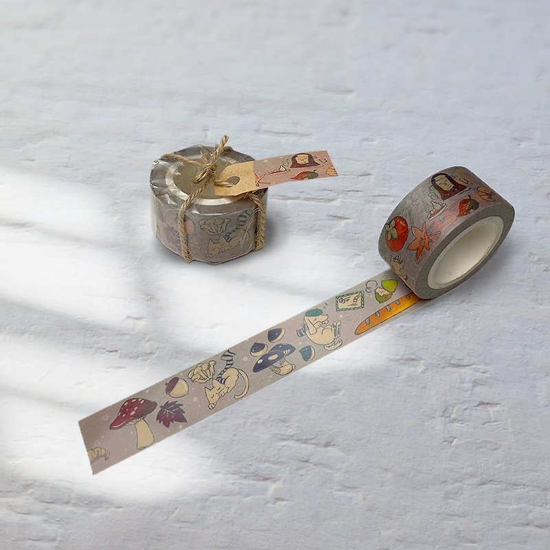 Five-pointed Planet/Autumn cool and perfect sleeping style-paper tape - Washi Tape - Paper Orange