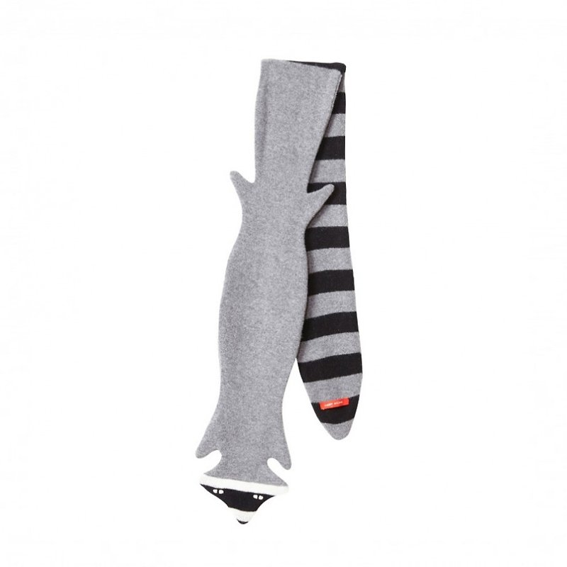 [Winter Sale] Raccoon Pure Wool Scarf - Gray | Donna Wilson - ผ้าพันคอถัก - ขนแกะ สีเทา