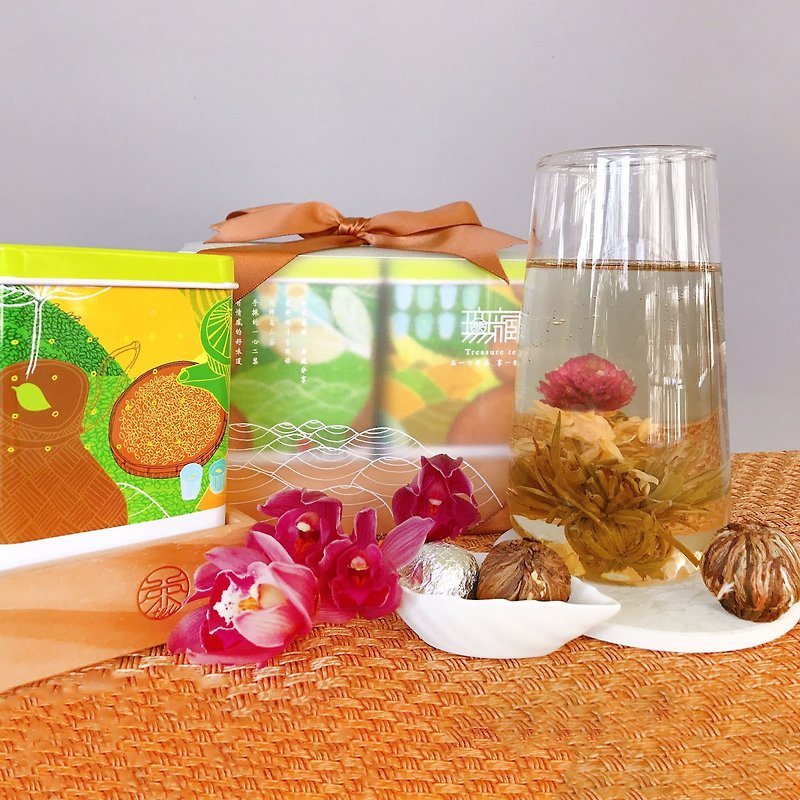 【無藏】綜合開花茶 2入精美木盒禮(每罐10顆裝花型隨機) - 茶葉/茶包 - 植物．花 多色