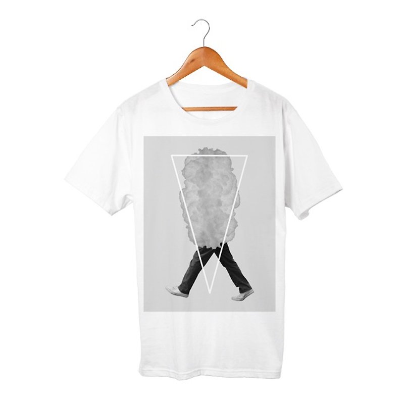 Cloudman T-shirt - 男 T 恤 - 棉．麻 白色