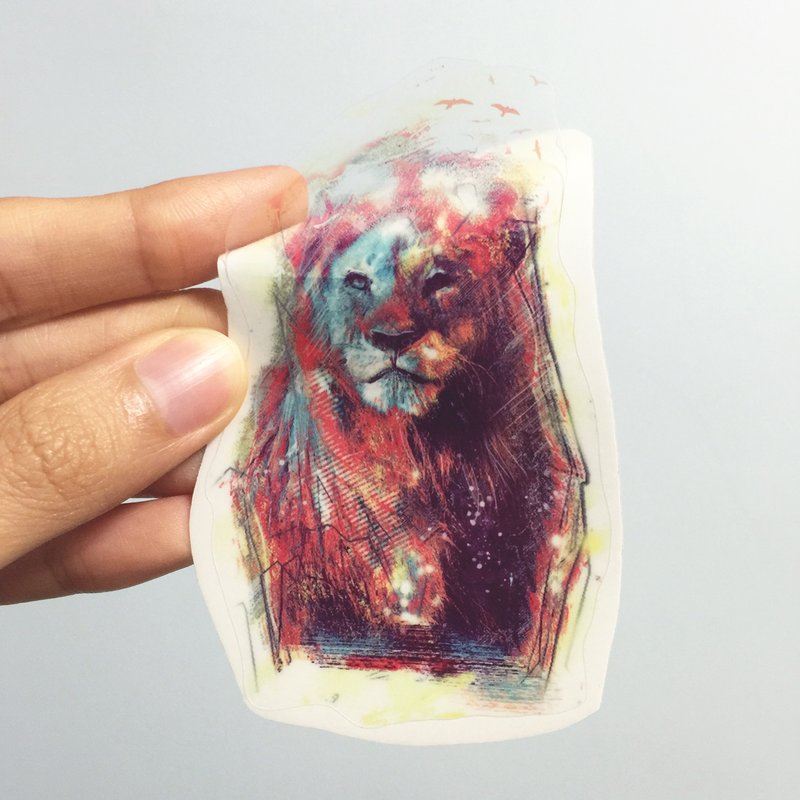 獅子 透明貼紙 Lion Sticker - 貼紙 - 紙 多色