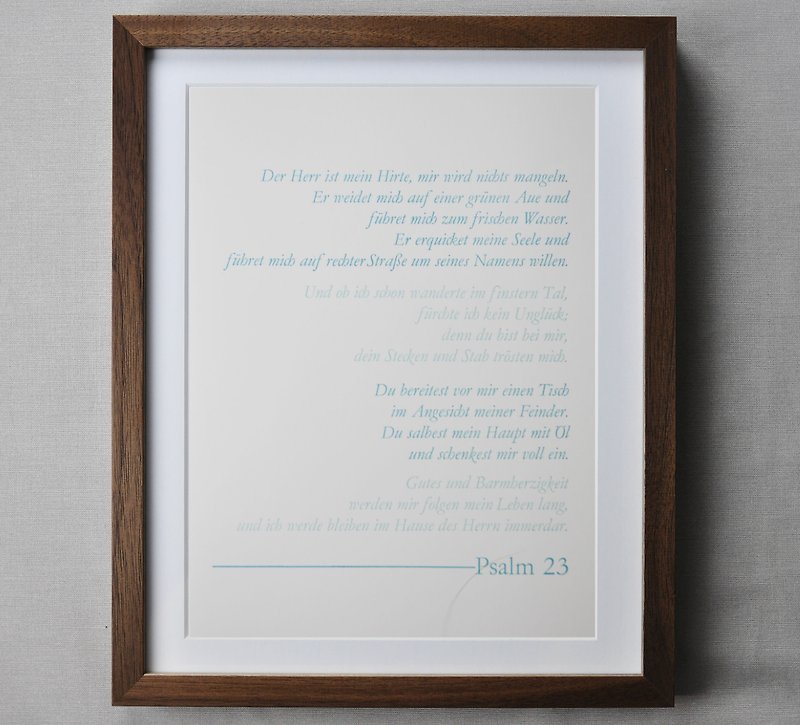 23 「手刷りタイプ」のドイツ語版詩篇 - カード・はがき - 紙 グリーン