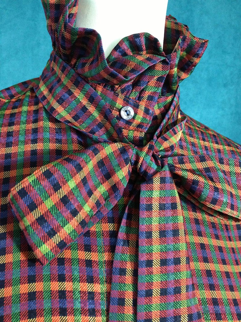 Ping-pong vintage [vintage shirt / England vintage Victorian collar Plaid Shirt] abroad back to quality selection VINTAGE - Women's Shirts - Other Materials Multicolor