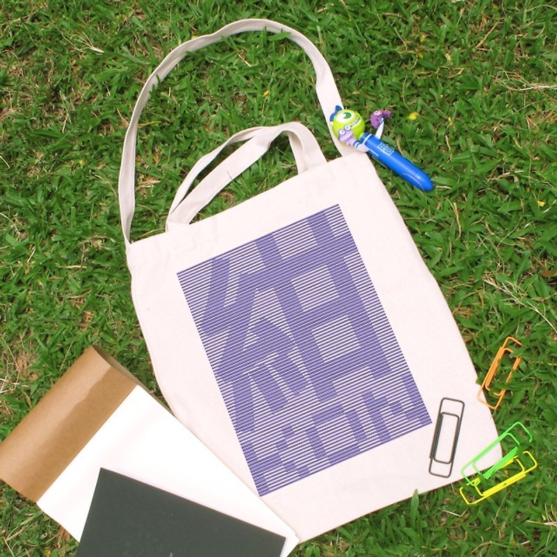 Cyanosis (KON) Cultural & Creative wind straight canvas bag - กระเป๋าคลัทช์ - ผ้าฝ้าย/ผ้าลินิน 