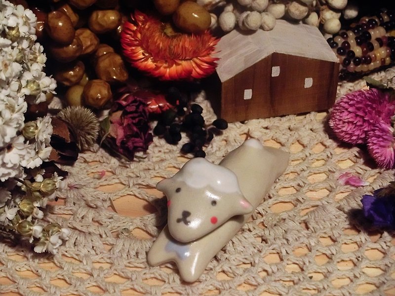 森林陶瓷小動物筷架 小物- 小羊款 - 花瓶/陶器 - 其他材質 白色