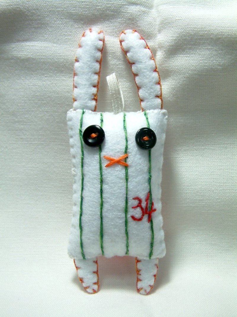 【棒球兔】統一獅-復古球衣版 - 吊飾 - 其他材質 多色