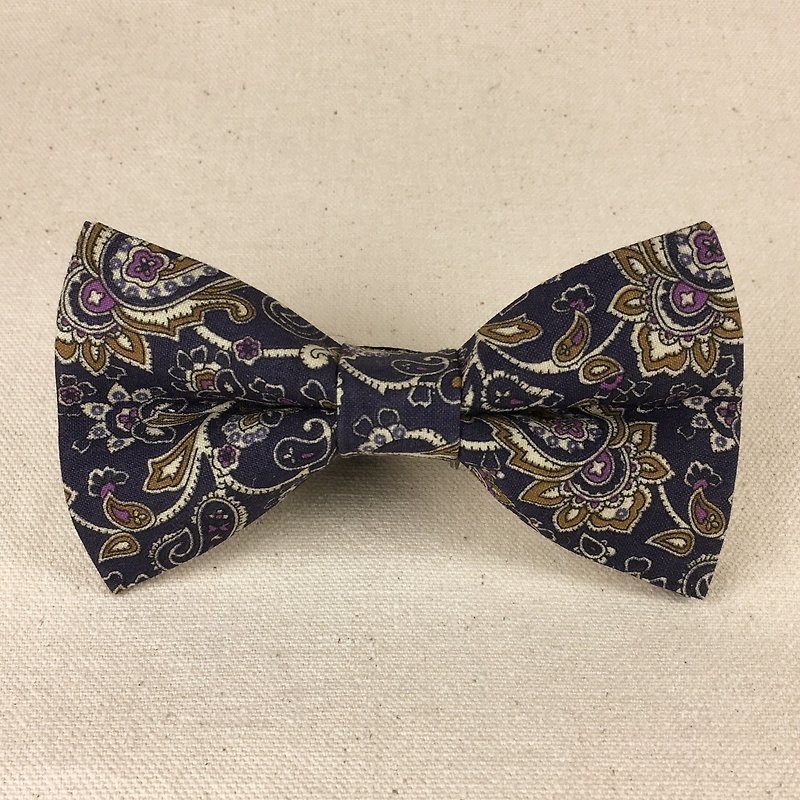 Mr.Tie 手工縫製領結 Hand Made Bow Tie 編號153 - 領呔/呔夾 - 棉．麻 藍色
