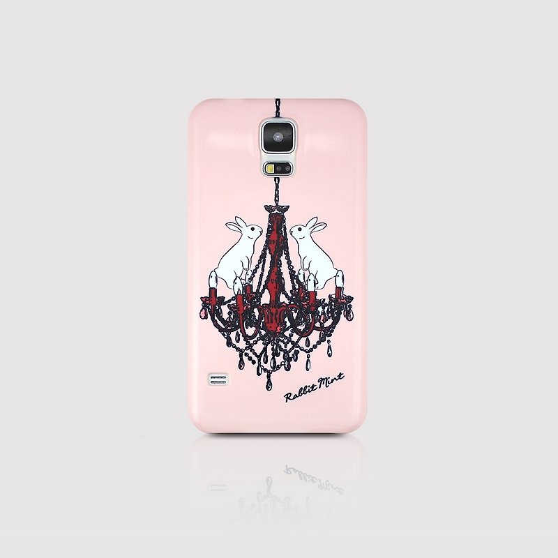 (Rabbit Mint) Mint Rabbit Phone Case - Pink Chandelier Rabbit Series - Samsung S5 (P00059) - Phone Cases - Plastic Pink