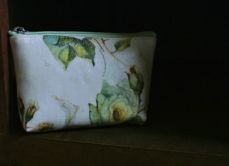 [T - C Manually purse green painted flowers - Coin Purses - Other Materials 