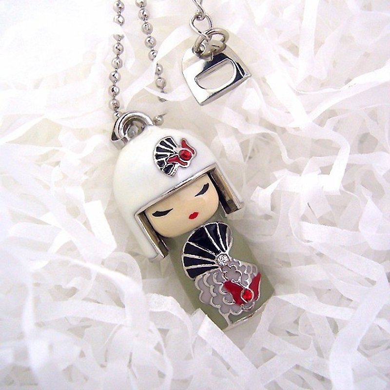 Kimmidoll Swarovski Classic Happiness Love Chain / Necklace - 1.Yoriko is trustworthy - Necklaces - Other Metals Gray