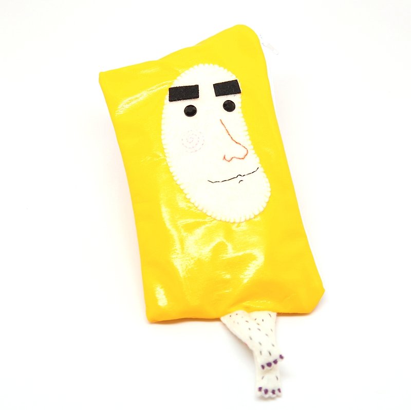 [Mature] cat mouth banana banana pencil bag / leg hair banana pencil bag - กล่องดินสอ/ถุงดินสอ - วัสดุอื่นๆ สีเหลือง
