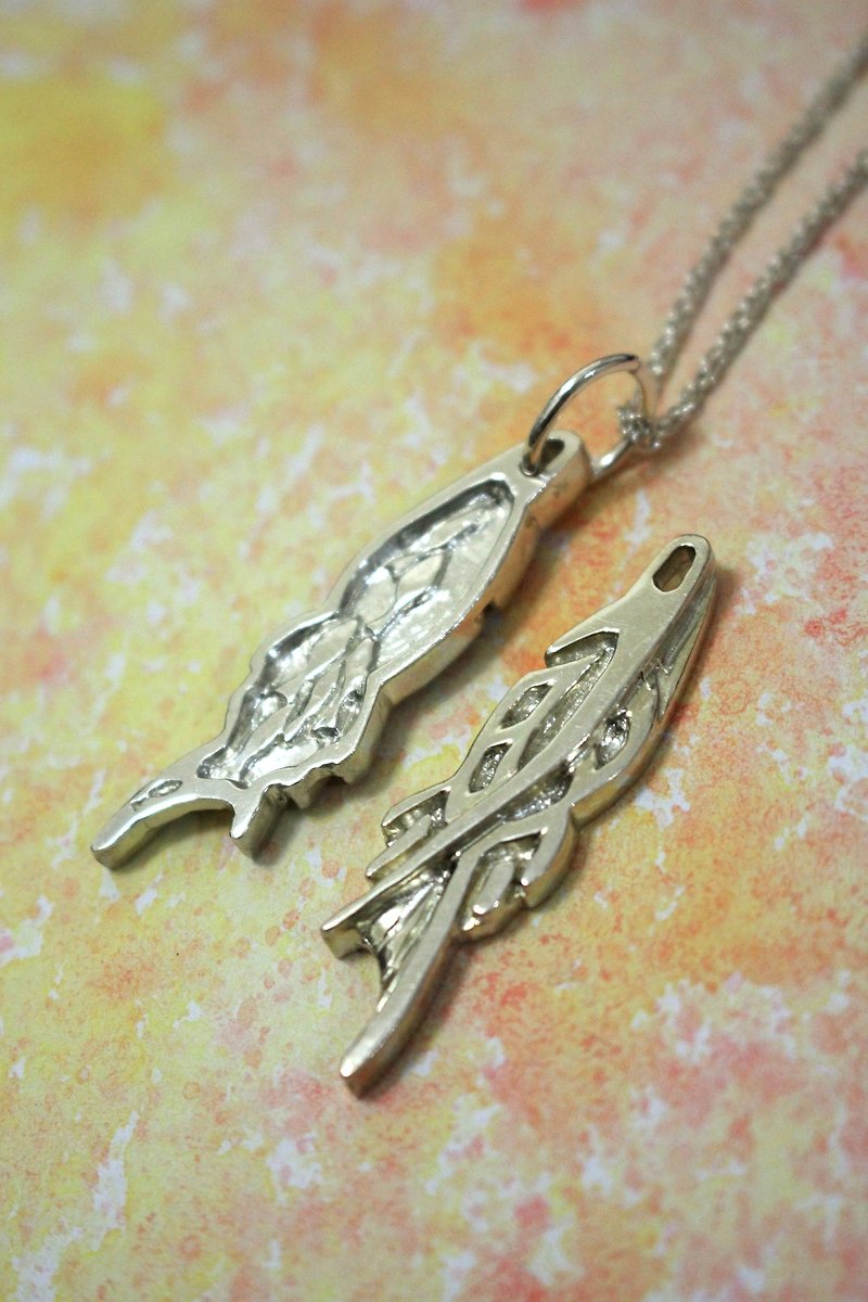 Every year there are " fish " (925 sterling silver hand-made necklaces) - สร้อยคอ - โลหะ สีเทา