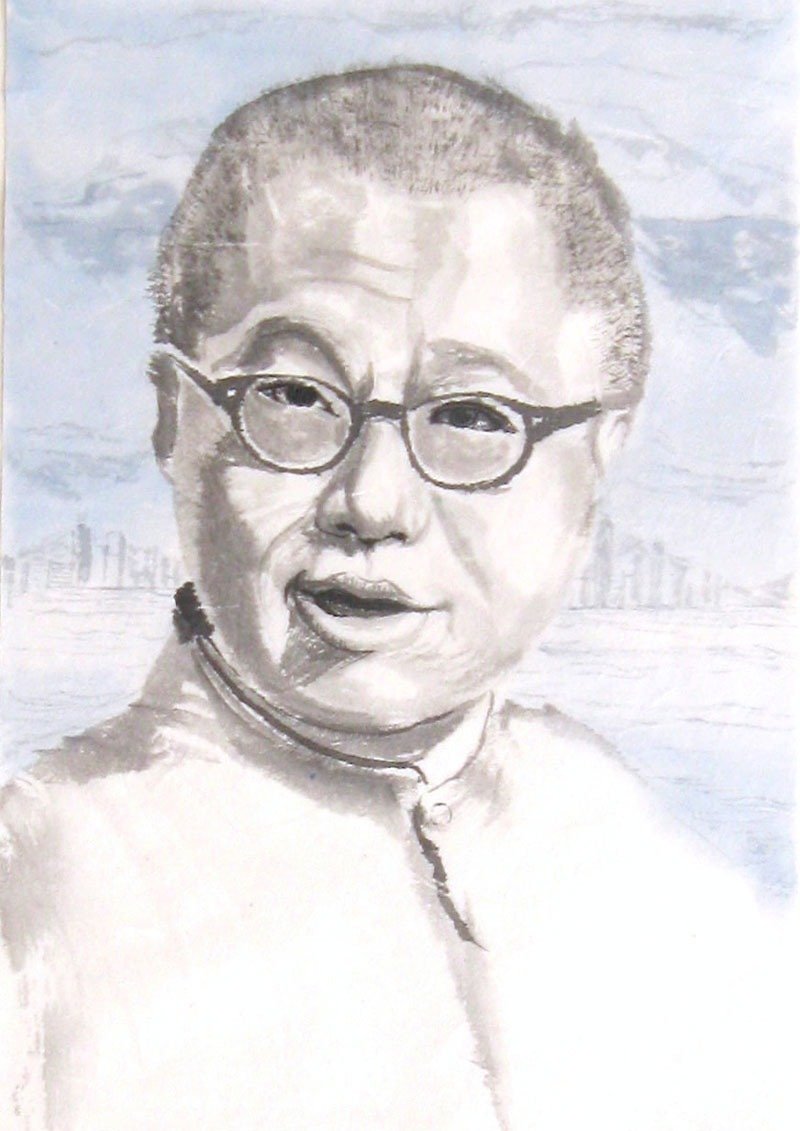 custom portraits - Chinese ink painting - time goes fast - Customized Portraits - Paper Multicolor