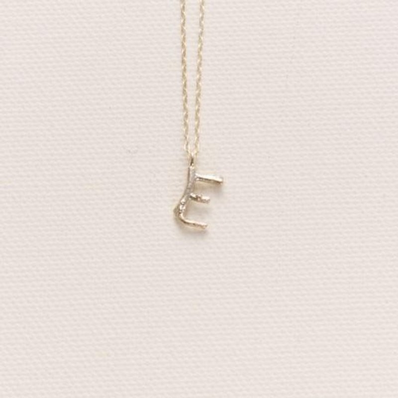 Twig Initial Blanche Initial Charm Necklace E - Necklaces - Other Metals Gold