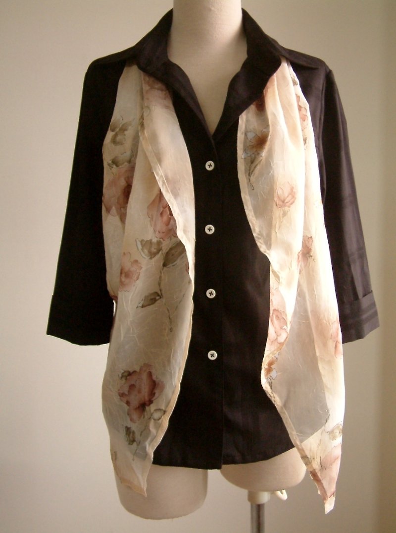Scarf vest-light coffee - Women's Vests - Other Materials Brown
