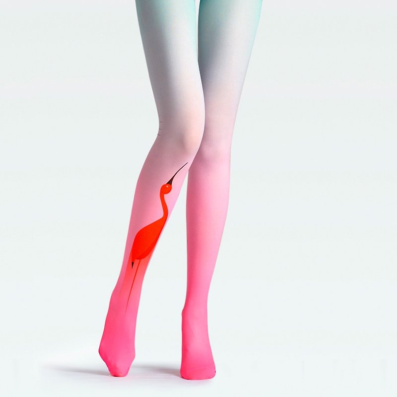 viken plan designer brand pantyhose cotton socks creative stockings pattern stockings flamingo bixiao - ถุงเท้า - ผ้าฝ้าย/ผ้าลินิน 