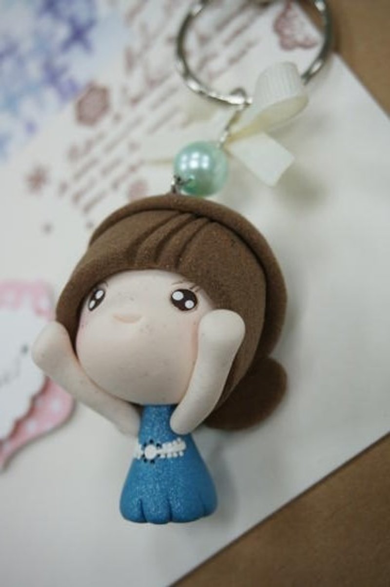 Handmade mini koli girl doll Charm - ตุ๊กตา - วัสดุอื่นๆ สึชมพู