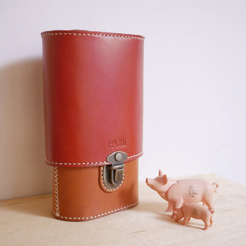 Juhe pen holder pencil case - Pencil Cases - Genuine Leather Red