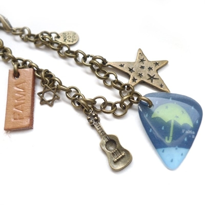 FaMa‧s Pick guitar shrapnel - knocking Leather Charm Bracelet + - Bracelets - Other Metals Multicolor