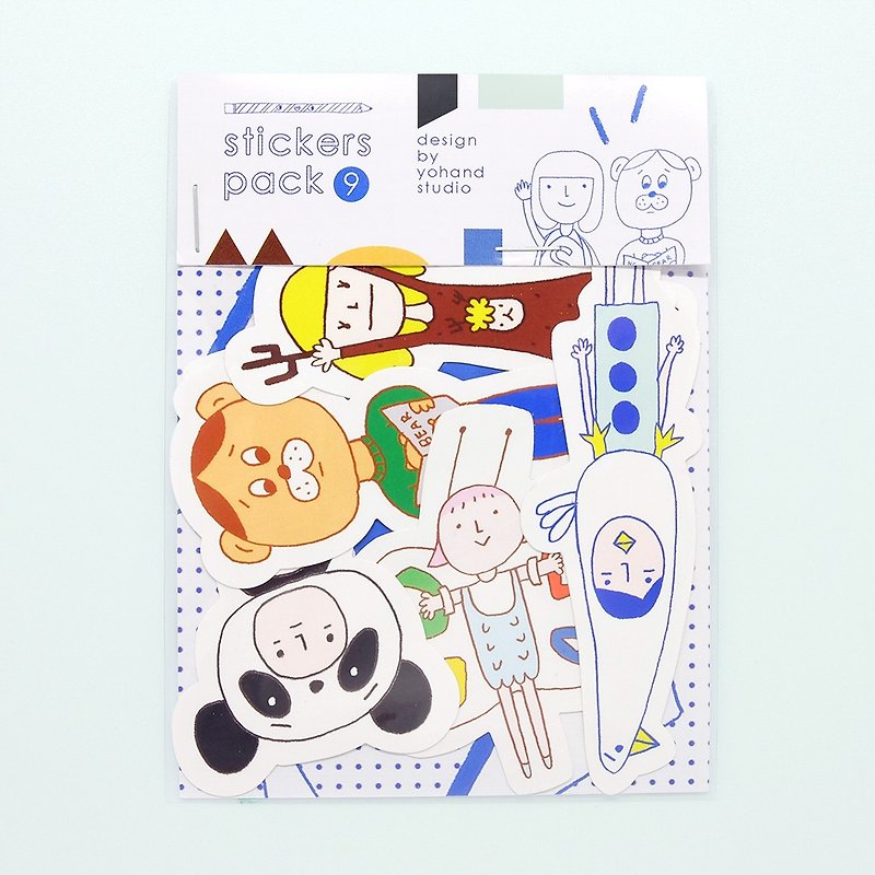 Animal People - Medium Sticker Set 2-9 - สติกเกอร์ - กระดาษ สีน้ำเงิน