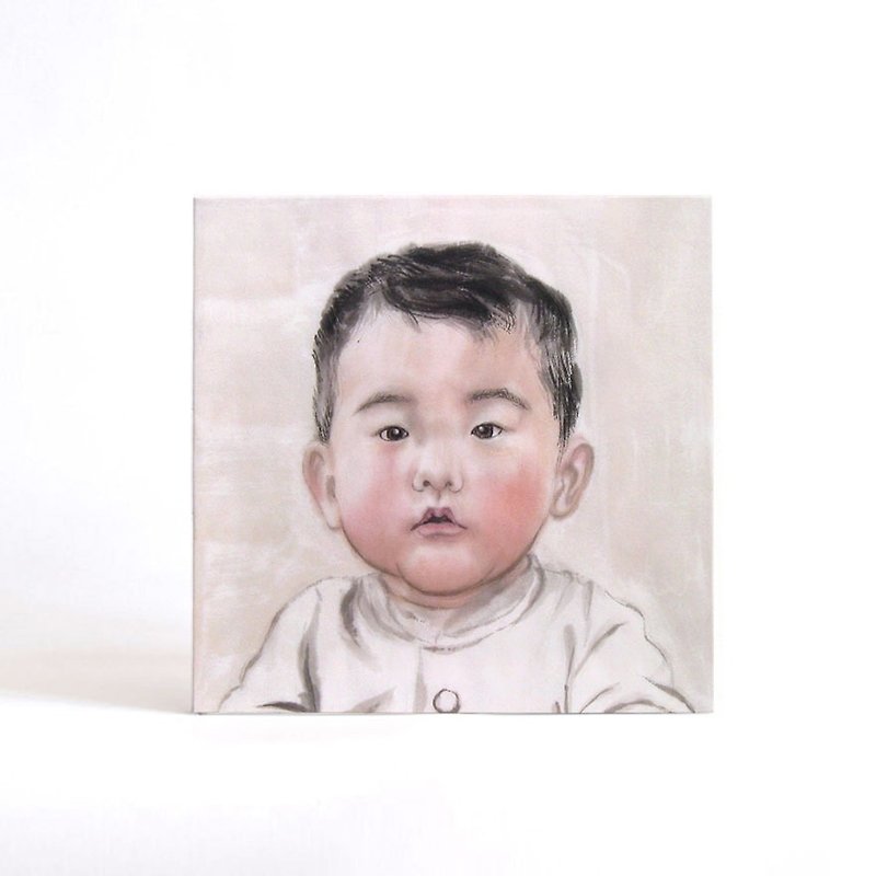 30cmx30cm Custom Portrait  with Easy Gallery Wrap, Child's Portrait, Children's Personalized Original Hand Drawn Portrait from Your Photo, OOAK watercolor Painting Ideas Gift - ภาพวาดบุคคล - กระดาษ หลากหลายสี