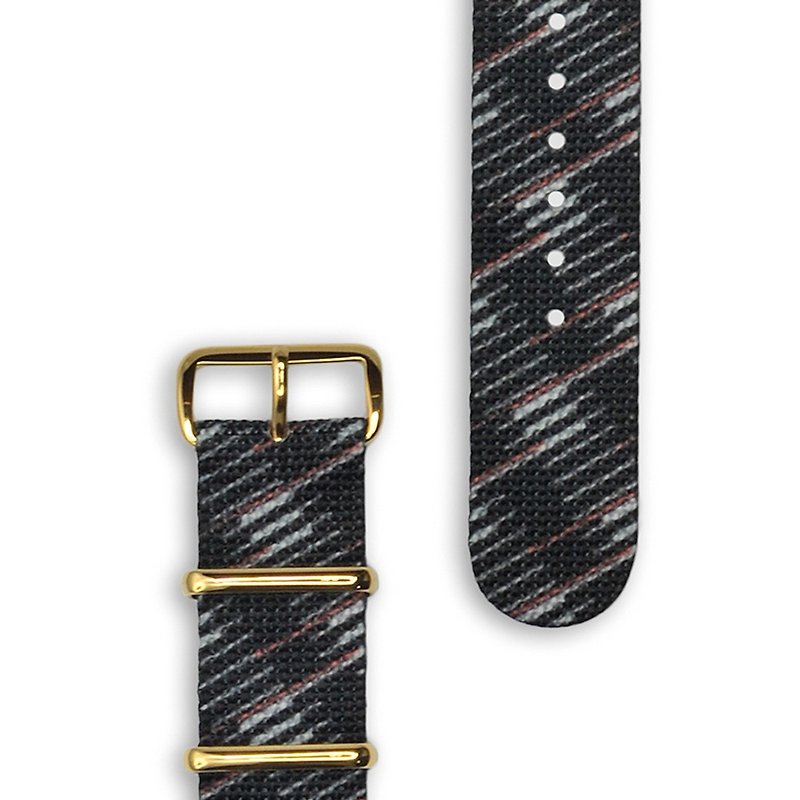 HYPERGRAND military strap - 20mm - RAPIDE gray beam (gold buckle) - นาฬิกาผู้หญิง - วัสดุอื่นๆ 