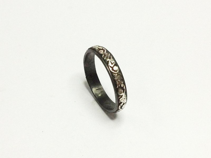 優鐸希亞之一・純銀復古戒指(古董銀) | Eudoxia - 戒指 - 其他金屬 黑色