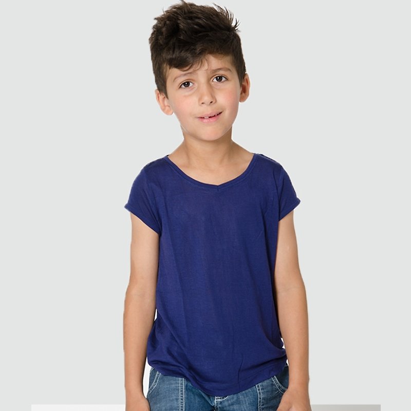 Swedish children's clothing breathable skin-friendly top 6M to 14 years old blue - Tops & T-Shirts - Cotton & Hemp Blue