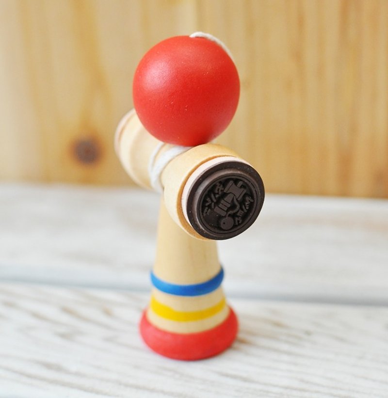 [Japanese] tour Decole Stationery Kendama / date stamp ★ moon shape two refueling &amp; well seal - ตราปั๊ม/สแตมป์/หมึก - ไม้ สีแดง