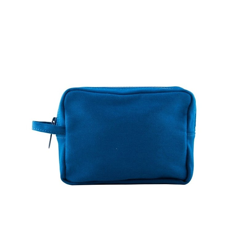Mushrooms Mogu canvas bag / Storage bag / purse / pitapat Bears (cobalt blue) - กระเป๋าเครื่องสำอาง - วัสดุอื่นๆ สีน้ำเงิน