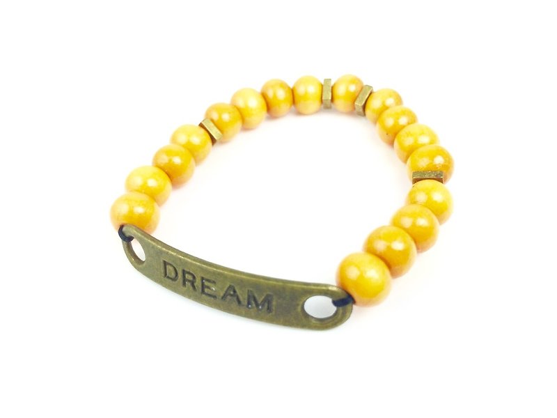 "Yellow-orange logo Muzhu x bronze Dream" - Bracelets - Other Materials Orange