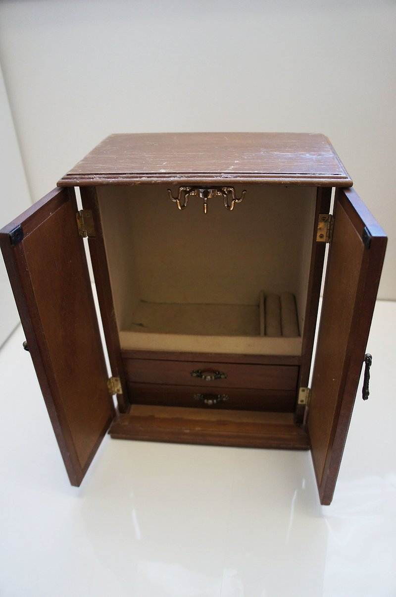 Model mini wood jewelry hanging wardrobe boxes PdB New York antique collections stand - กล่องเก็บของ - วัสดุอื่นๆ สีนำ้ตาล