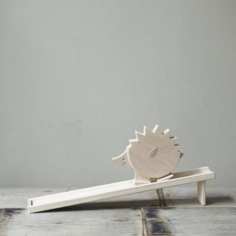 French handmade wooden toys-walking hedgehog - ของเล่นเด็ก - ไม้ สีกากี
