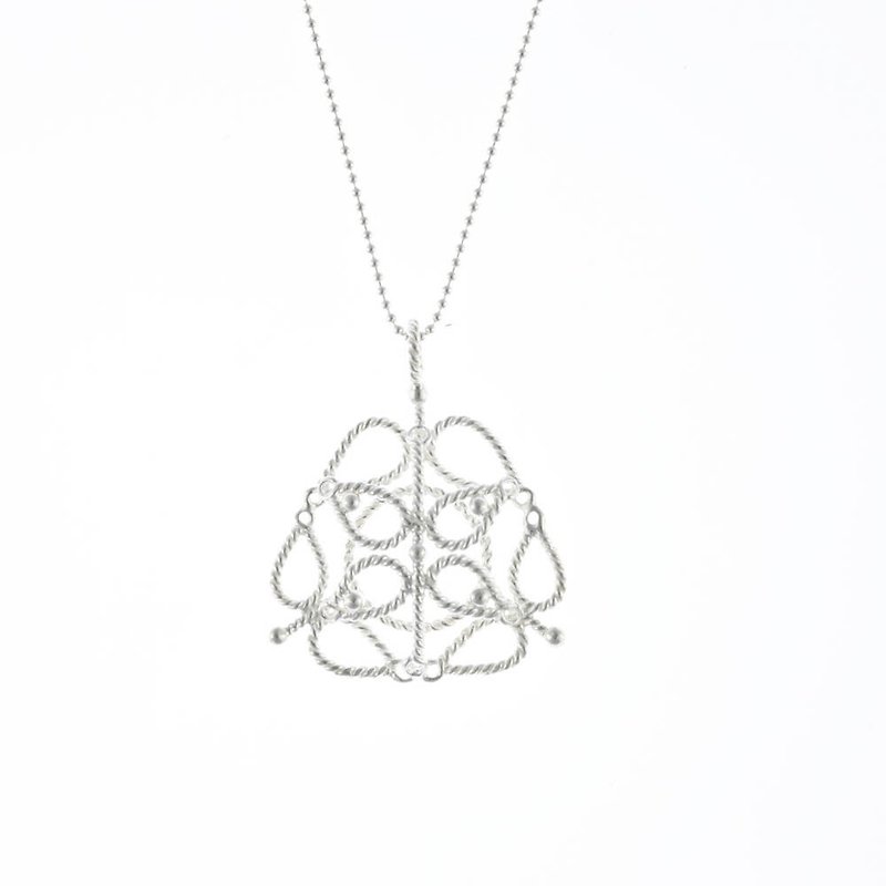I-Shan13 Flower Box Twisted Silk Necklace - สร้อยคอ - โลหะ สีเงิน