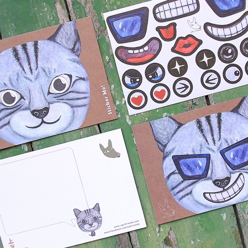 Sticker Me! Happy Sticker Me! _Beautiful short cat - การ์ด/โปสการ์ด - กระดาษ หลากหลายสี