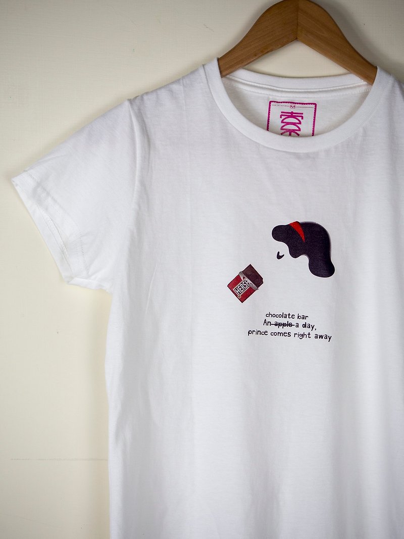 オリジナルイラスト T-白雪姫シリーズ 半袖 楽しい絵柄 T おとぎ話のユーモア - Tシャツ - その他の素材 ホワイト
