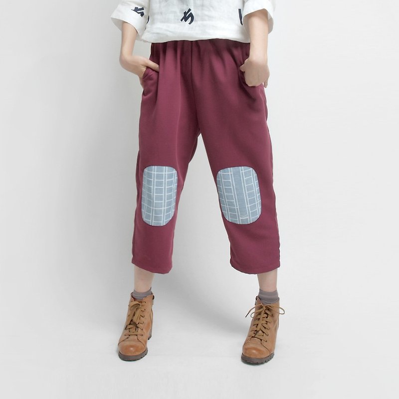 【HEYSUN】Screen Printing School Series / Manuscript Paper Printed Pant - กางเกงขายาว - ผ้าฝ้าย/ผ้าลินิน สีแดง
