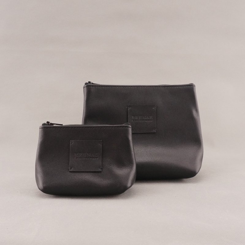 優惠價 / Zipper 化妝包+零錢包 組合 / 皮革 / RRENAE Leatherware - 化妝包/收納袋 - 真皮 多色