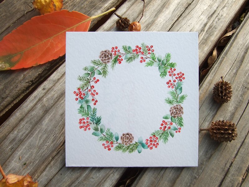 Christmas card - hand-made card  (original) - การ์ด/โปสการ์ด - กระดาษ สีแดง