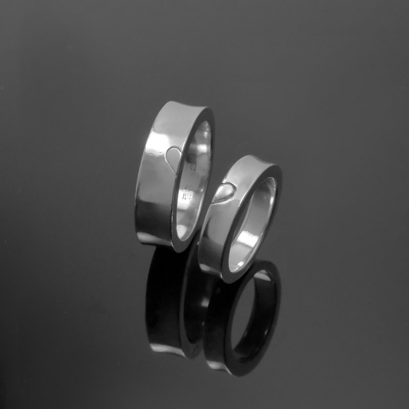 Lover Series/ Simple Love Rings/ 925 Silver - แหวนคู่ - โลหะ สีเงิน