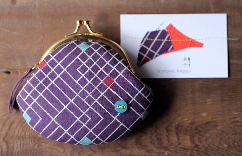 紫斜紋 ◘ 手工小口金包