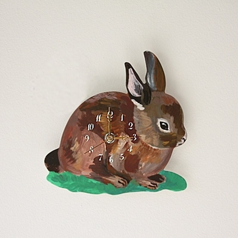 女孩寓所 :: 日本Unicom  x Nathalie-Lete 壁掛時鐘 -兔子 - นาฬิกา - กระดาษ สีนำ้ตาล