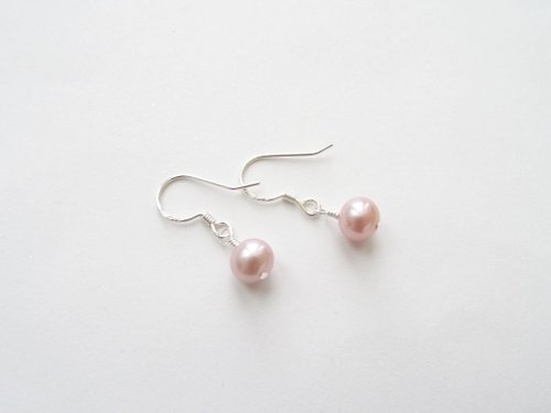 Joyce Wu Handmade Jewelry 日系清新藕紫 淡水珍珠 純銀耳環