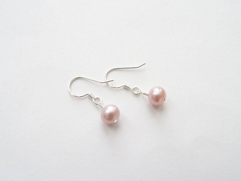 Simple Lilac Tan Freshwater Pearl Sterling Silver Drop Earrings - Earrings & Clip-ons - Pearl Purple