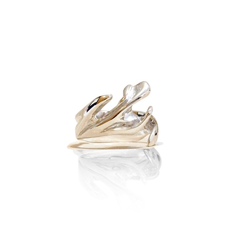 Starting from the Heart ♦ Forest Antler Ring 925 Sterling Silver Handmade Ring - แหวนทั่วไป - โลหะ สีนำ้ตาล