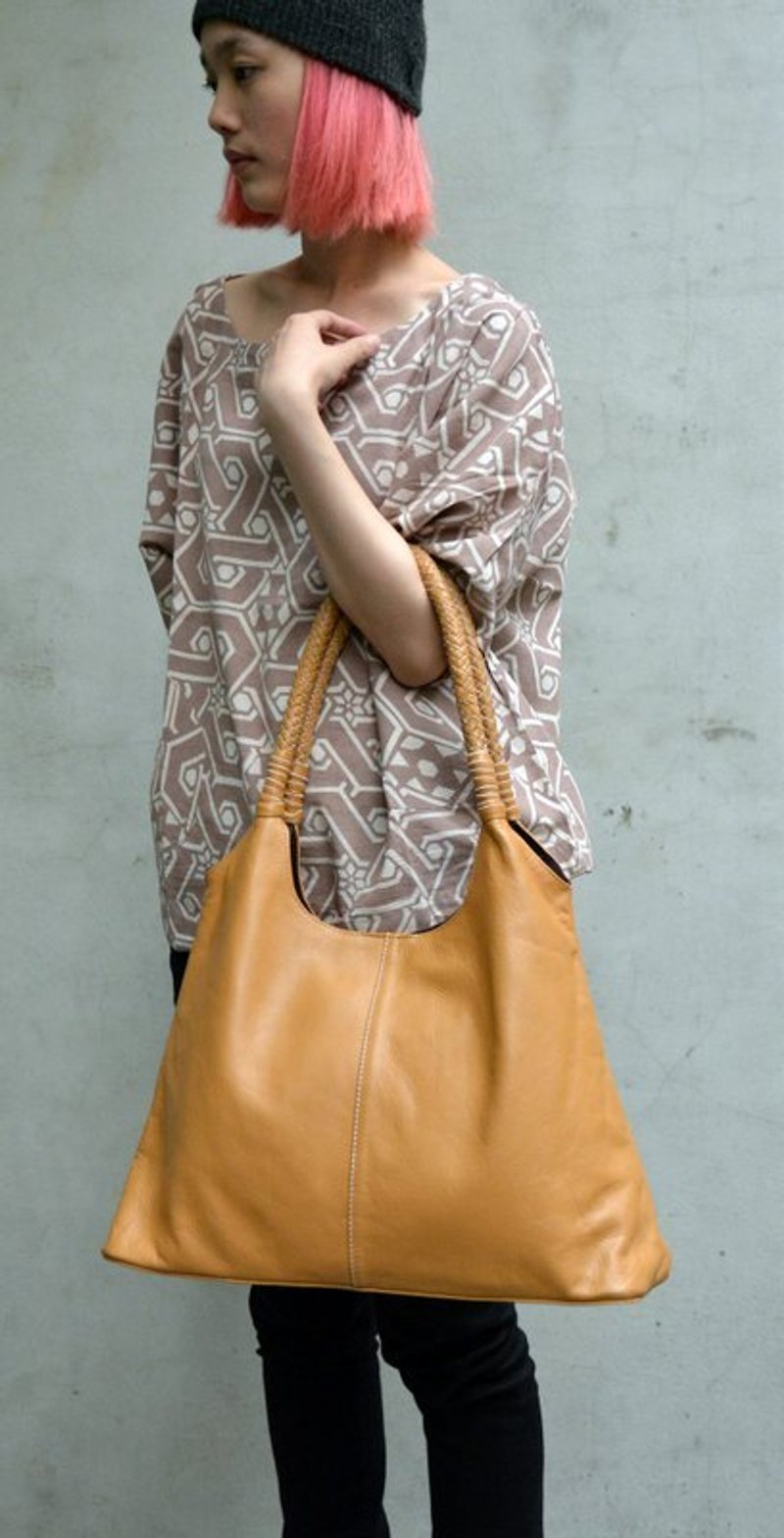 KaliKata 牛皮托特包＿公平貿易 - Handbags & Totes - Cotton & Hemp Gold