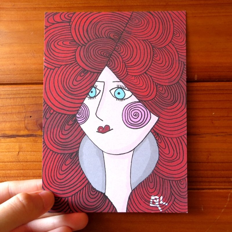 Postcard // Red Forest - การ์ด/โปสการ์ด - กระดาษ สีแดง